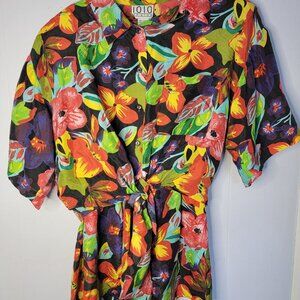Silk Floral Short Sleeve + Shorts Set 1010 Design